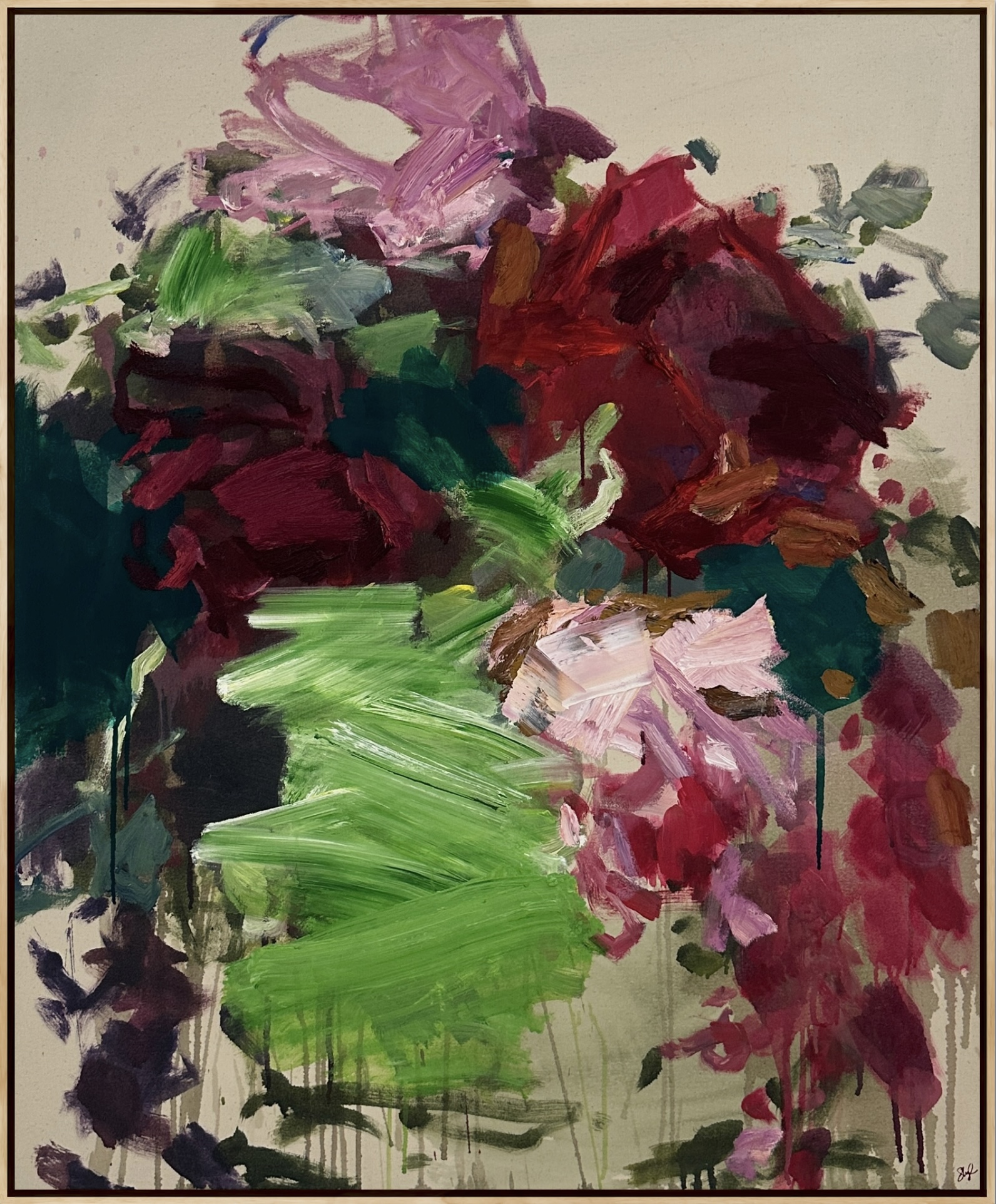 Imagined-Bouquet-Llewellyn-Skye-oil-and-acrylic-on-canvas-126×106-framed-in-oak-6000jpg-1